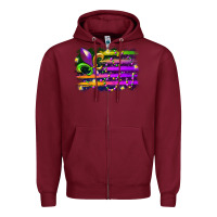 Burgundy mardi gras flag Zipper Hoodie - RacoonDesign