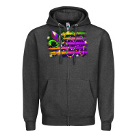 Charcoal Heather mardi gras flag Zipper Hoodie - RacoonDesign