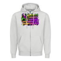 Dove Grey mardi gras flag Zipper Hoodie - RacoonDesign