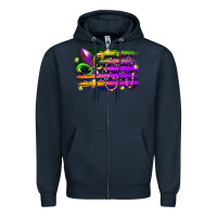 Navy mardi gras flag Zipper Hoodie - RacoonDesign