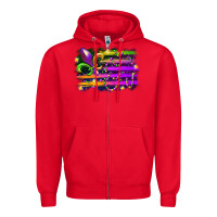 Red mardi gras flag Zipper Hoodie - RacoonDesign