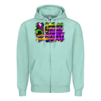 Seafoam mardi gras flag Zipper Hoodie - RacoonDesign