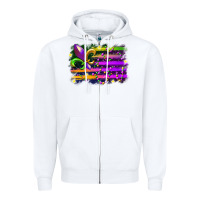 White mardi gras flag Zipper Hoodie - RacoonDesign