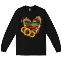 Black western sunflowers heart Long Sleeve Tee - RanaPortraitStore