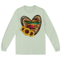 Matcha western sunflowers heart Long Sleeve Tee - RanaPortraitStore