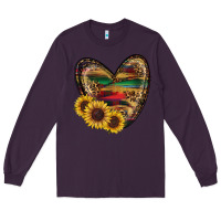 Plum western sunflowers heart Long Sleeve Tee - RanaPortraitStore