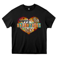 Black Happy Valentınes Day Heavy Core Tee - CowhideDigitalArt