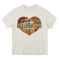 Cream Happy Valentınes Day Heavy Core Tee - CowhideDigitalArt