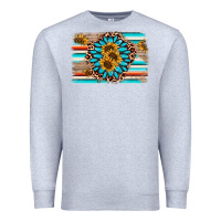 Heather Grey gemstone sunflower background Premium Sweatshirt - AdoDesignShop