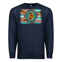 Navy gemstone sunflower background Premium Sweatshirt - AdoDesignShop