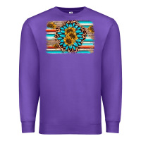Purple gemstone sunflower background Premium Sweatshirt - AdoDesignShop