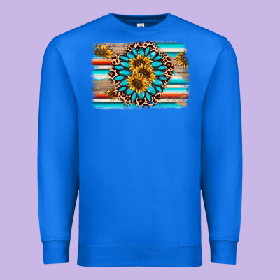 Gemstone Sunflower Background Premium Sweatshirt Designed By Adodesignshop