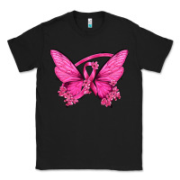 Black Breast Cancer Butterfly Classic Tee - texasbilliewilder