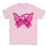 Bubblegum Pink Breast Cancer Butterfly Classic Tee - texasbilliewilder