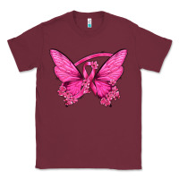 Burgundy Breast Cancer Butterfly Classic Tee - texasbilliewilder