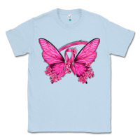 Dusty Blue Breast Cancer Butterfly Classic Tee - texasbilliewilder
