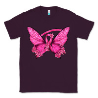 Plum Breast Cancer Butterfly Classic Tee - texasbilliewilder