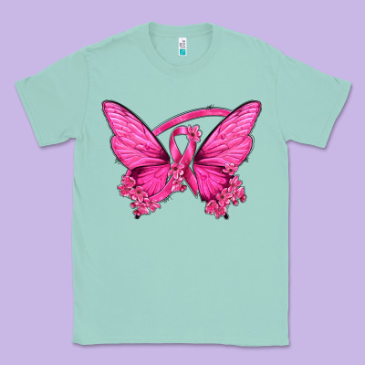Breast Cancer Butterfly Classic Tee Designed By Texasbilliewilder