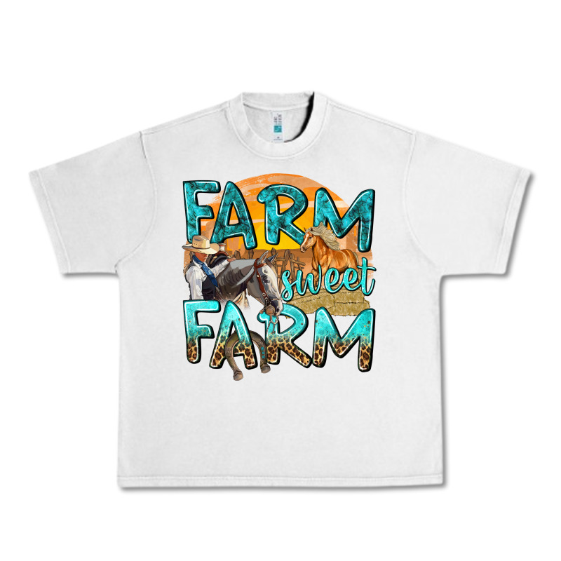 Farm Sweet Farm With Horses Urban Heavy Tee by texasbilliewilder | Teevron