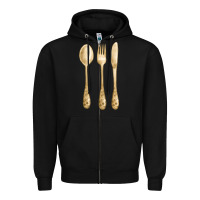 Black spoon fork knife fa element Zipper Hoodie - FaDigitalArtStudio
