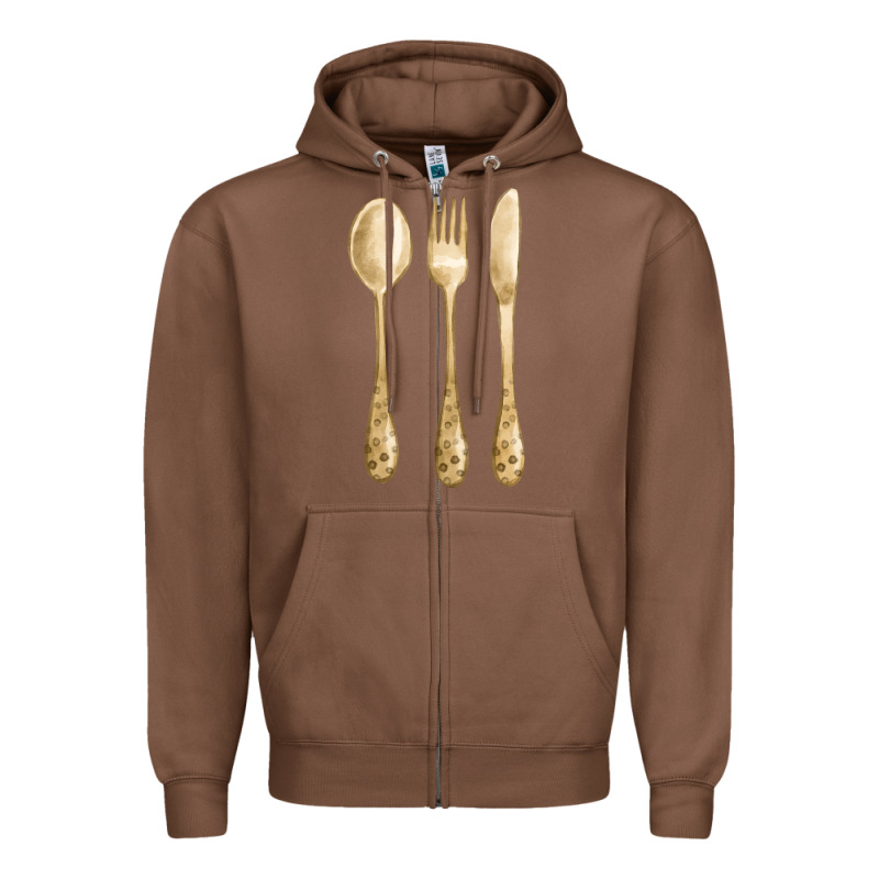 Spoon Fork Knife Fa Element Zipper Hoodie by FaDigitalArtStudio | Teevron