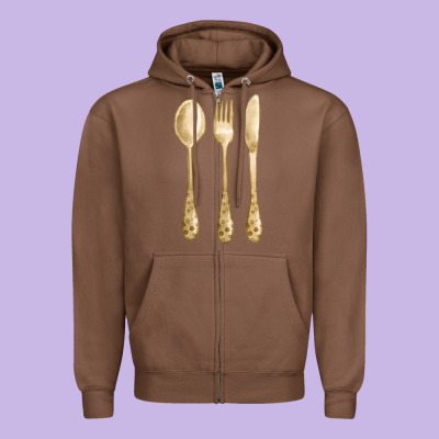 Spoon Fork Knife Fa Element Zipper Hoodie Designed By Fadigitalartstudio