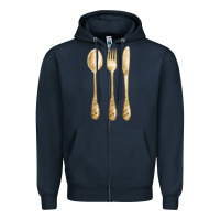 Navy spoon fork knife fa element Zipper Hoodie - FaDigitalArtStudio