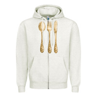 Oatmeal Heather spoon fork knife fa element Zipper Hoodie - FaDigitalArtStudio