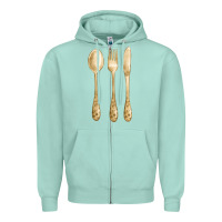 Seafoam spoon fork knife fa element Zipper Hoodie - FaDigitalArtStudio