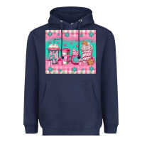 Navy pink christmas coffee Heavyweight Hoodie - Jasminsmagicworld