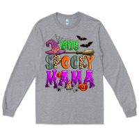 Heather Grey one spooky mama Long Sleeve Tee - Zillion Design Studio