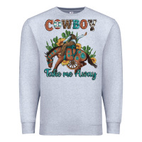 Heather Grey cowboy take me away rodeo Premium Sweatshirt - Artiststas