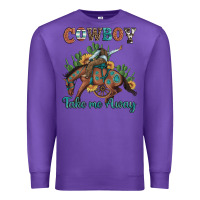 Purple cowboy take me away rodeo Premium Sweatshirt - Artiststas
