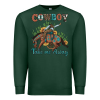 Sports Green cowboy take me away rodeo Premium Sweatshirt - Artiststas