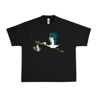 Stork With Black Baby Boy Urban Heavy Tee | Teevron
