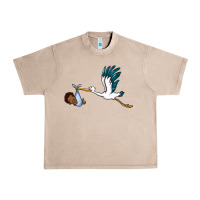 French Oak stork with black baby boy Urban Heavy Tee - BarkalooDesign