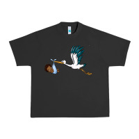 Pigment Black stork with black baby boy Urban Heavy Tee - BarkalooDesign