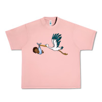 Salmon stork with black baby boy Urban Heavy Tee - BarkalooDesign