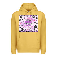 Antique Gold hold my drink i gotta pet this dog Premium Hoodie - MaliasSmallBusiness