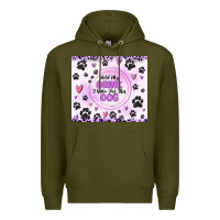 Army Green hold my drink i gotta pet this dog Premium Hoodie - MaliasSmallBusiness