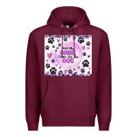 Burgundy hold my drink i gotta pet this dog Premium Hoodie - MaliasSmallBusiness