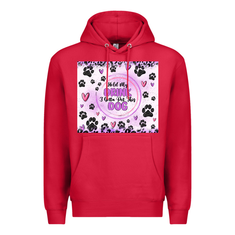 Hold My Drink I Gotta Pet This Dog Premium Hoodie by MaliasSmallBusiness | Teevron