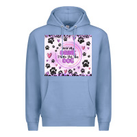 Colony Blue hold my drink i gotta pet this dog Premium Hoodie - MaliasSmallBusiness