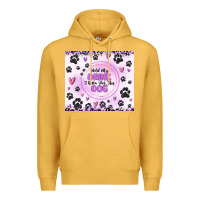 Mustard hold my drink i gotta pet this dog Premium Hoodie - MaliasSmallBusiness