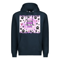 Navy hold my drink i gotta pet this dog Premium Hoodie - MaliasSmallBusiness