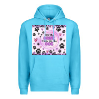 Ocean Blue hold my drink i gotta pet this dog Premium Hoodie - MaliasSmallBusiness