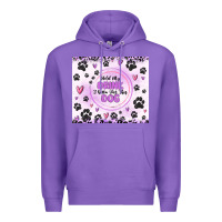 Purple hold my drink i gotta pet this dog Premium Hoodie - MaliasSmallBusiness