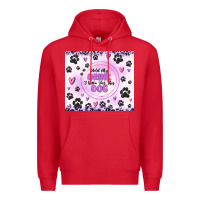 Red hold my drink i gotta pet this dog Premium Hoodie - MaliasSmallBusiness