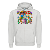 Dove Grey pride Zipper Hoodie - CowhideDigitalArt