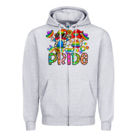 Heather Grey pride Zipper Hoodie - CowhideDigitalArt